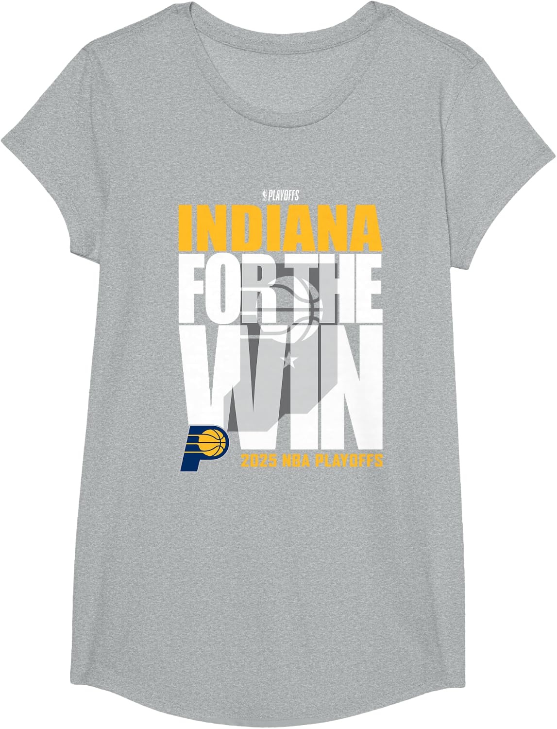 image:imageNBA Official Indiana Pacers for The Win 2025 Playoffs TShirtHeather Grey