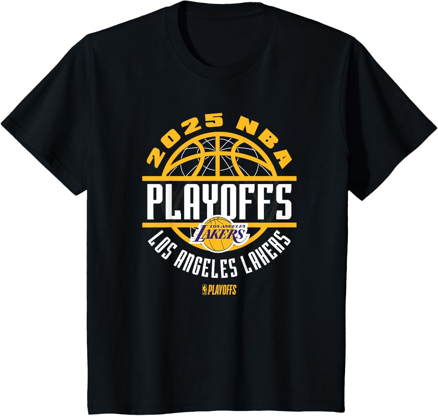 image:imageNBA Official Los Angeles Lakers 2025 Playoffs Game Time TShirtBlack