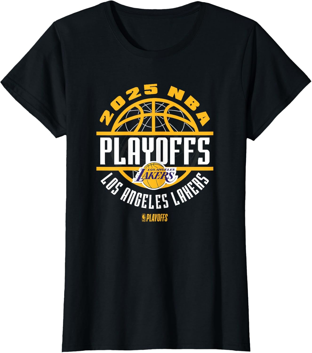 image:imageNBA Official Los Angeles Lakers 2025 Playoffs Game Time TShirtBlack