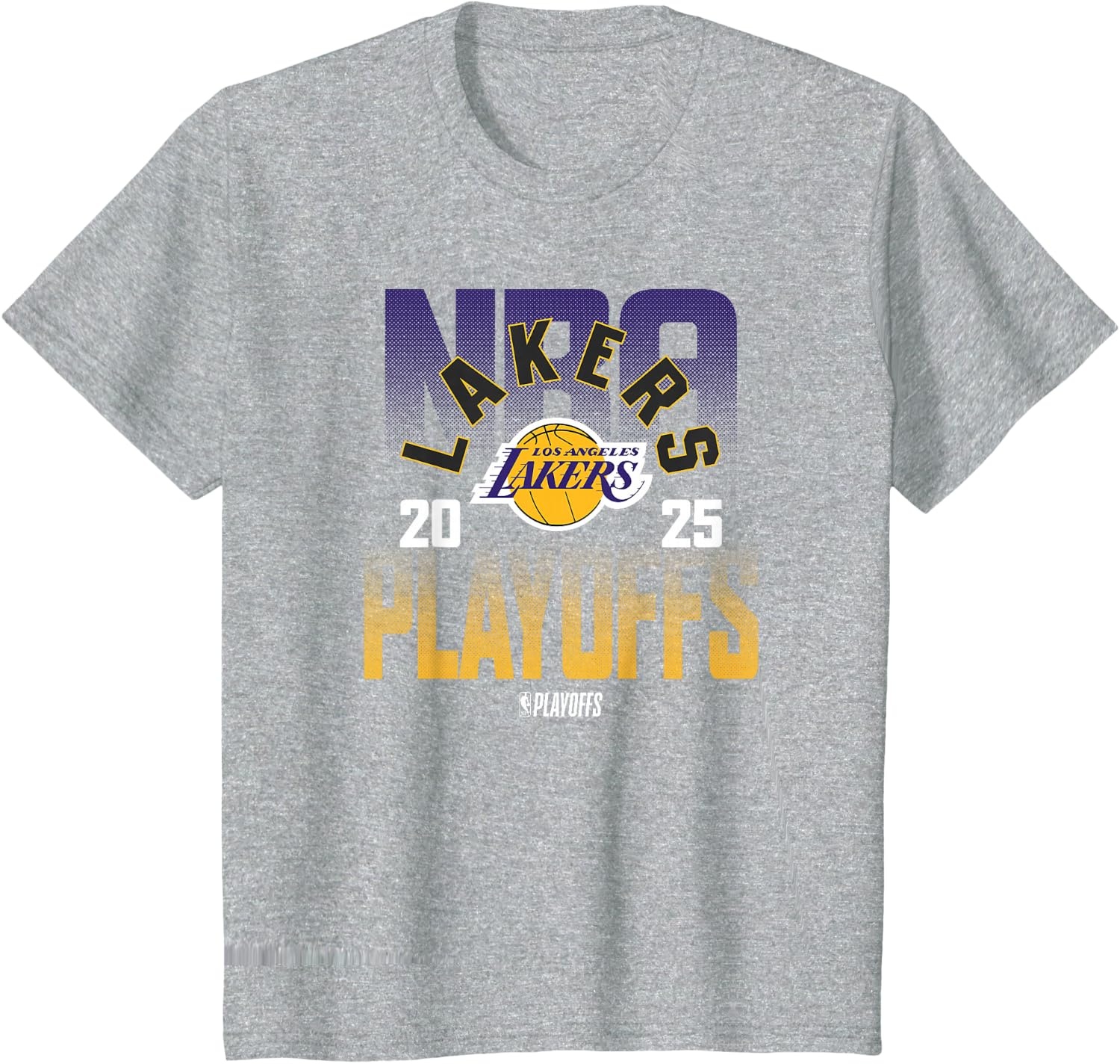 image:imageNBA Official Los Angeles Lakers 2025 Playoffs TShirtHeather Grey
