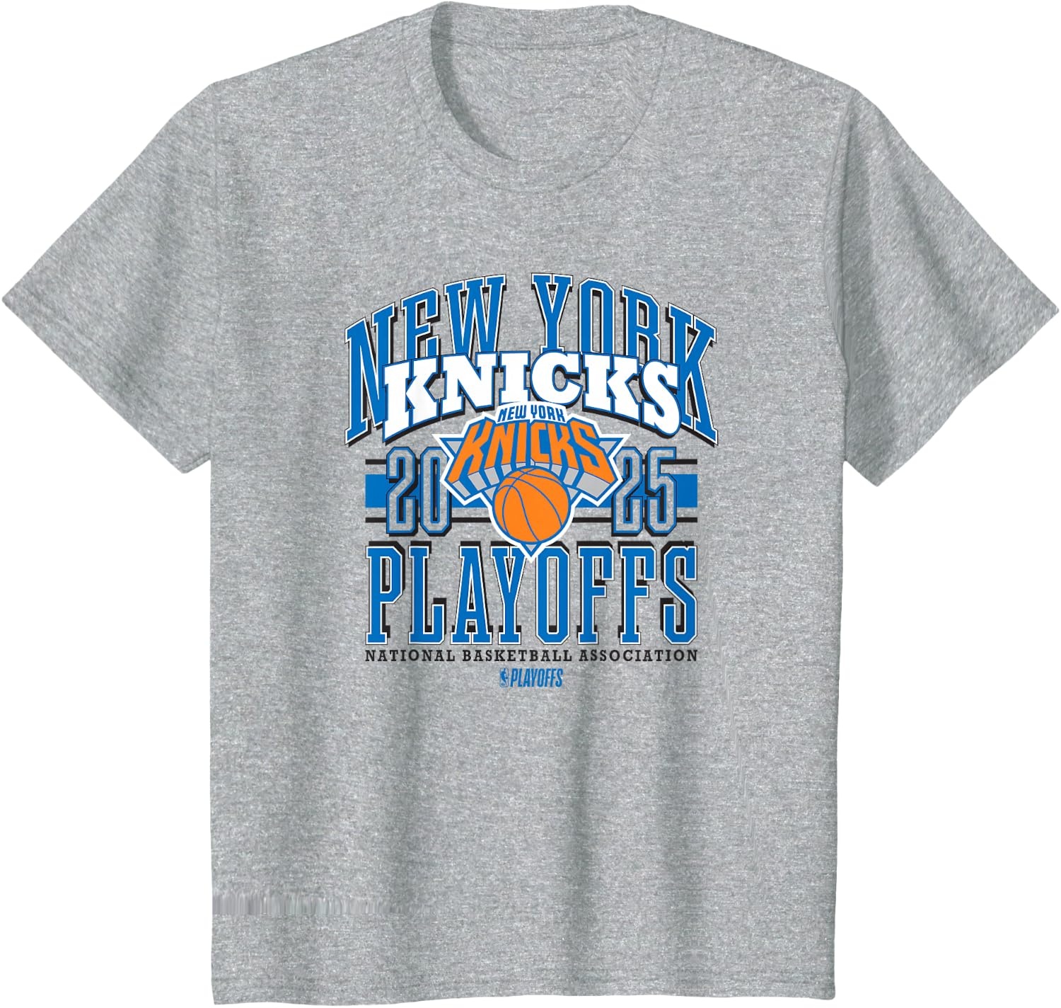 image:imageNBA Official New York Knicks 2025 Playoffs Showtime TShirtHeather Grey
