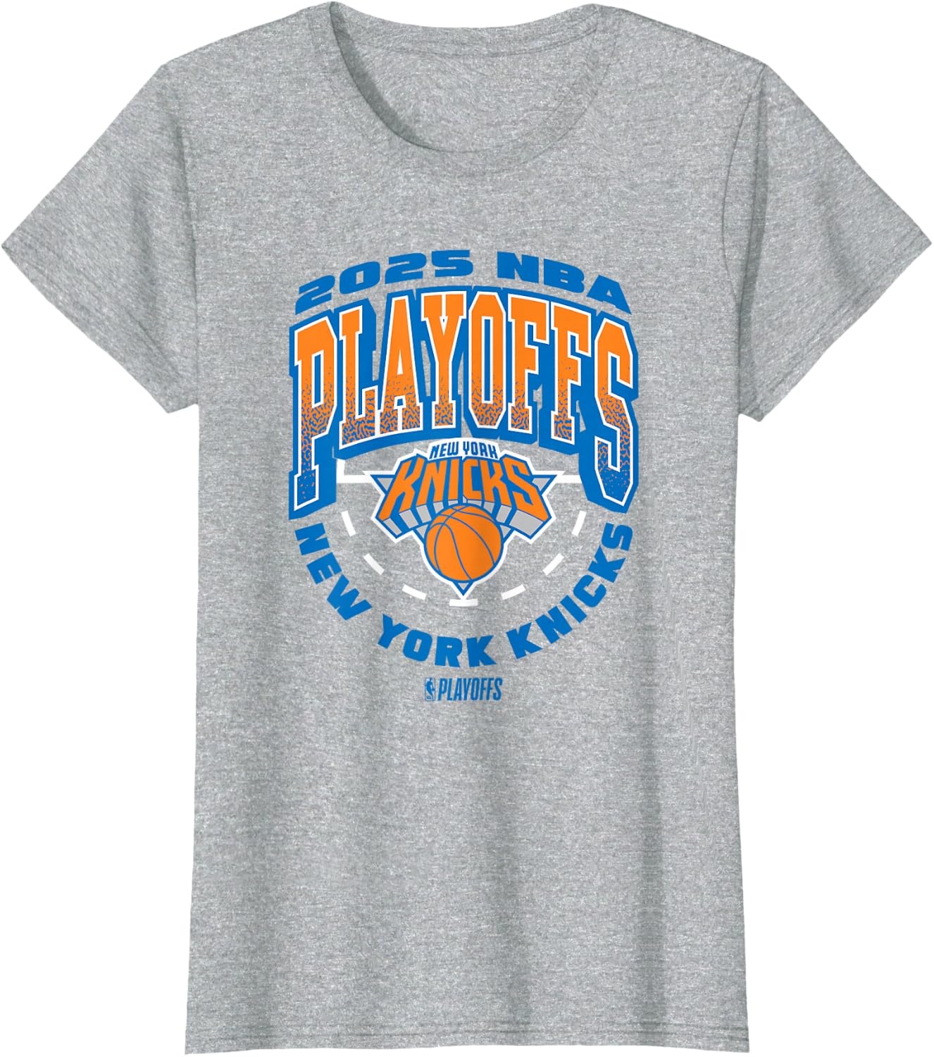 image:imageNBA Official New York Knicks Exclusive 2025 Playoffs TShirtHeather Grey