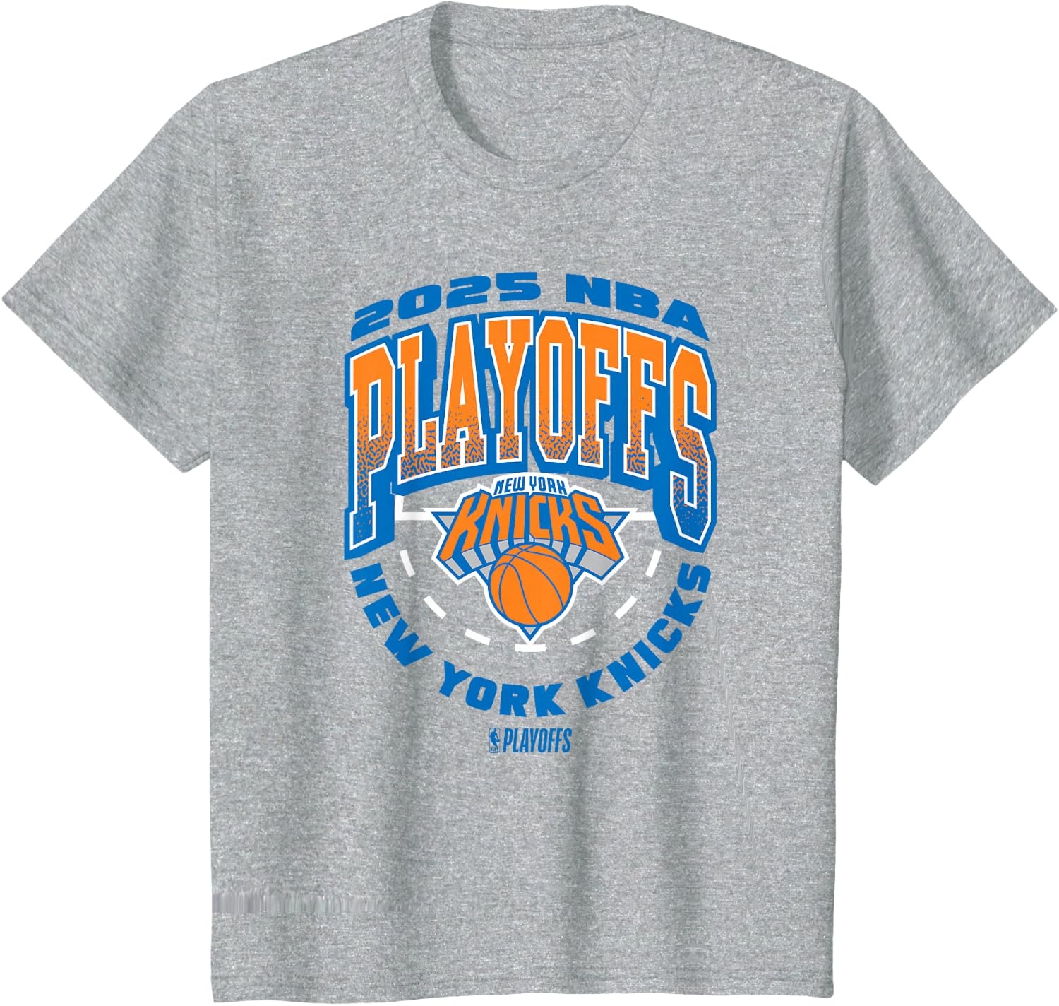image:imageNBA Official New York Knicks Exclusive 2025 Playoffs TShirtHeather Grey