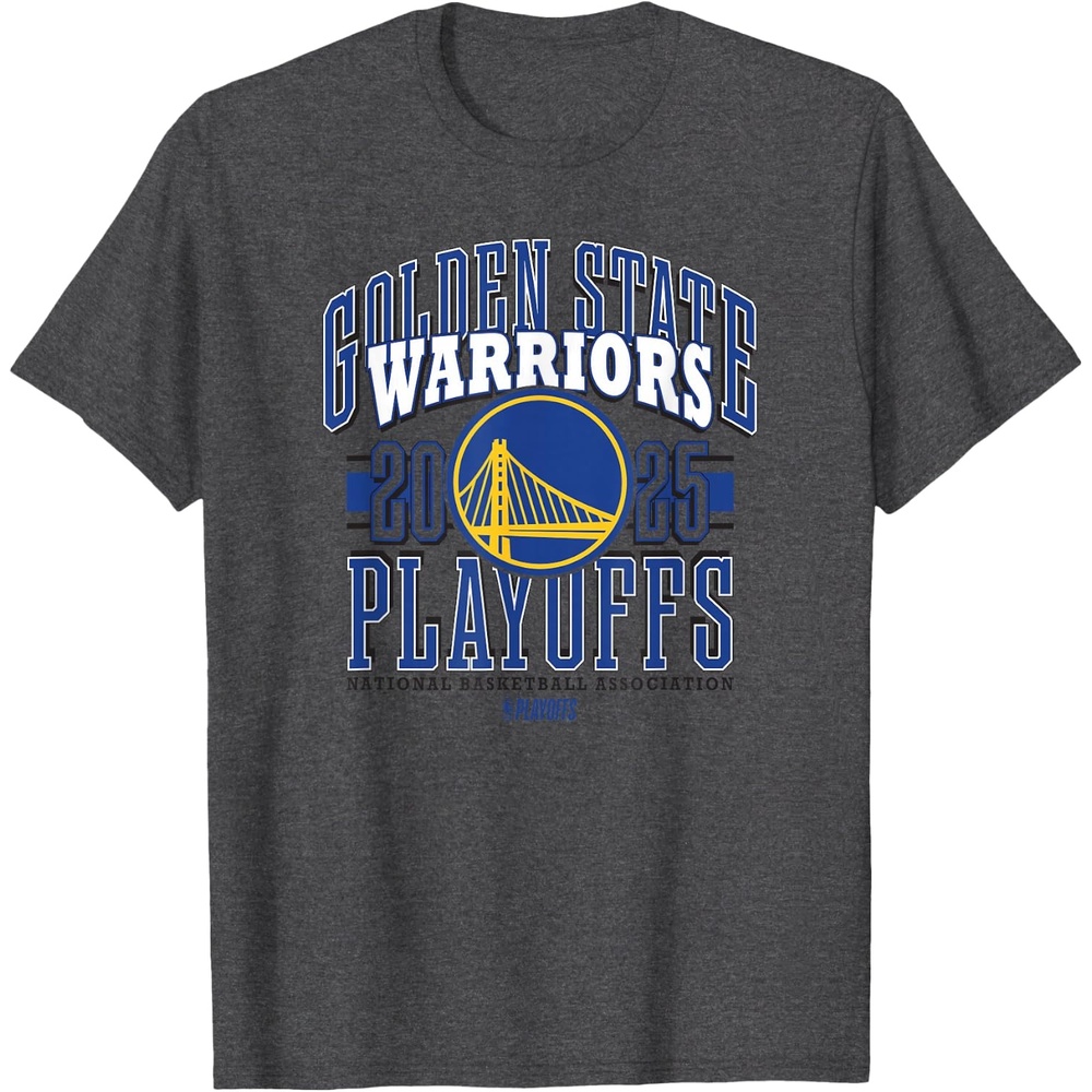 image:imageNBA Official Golden State Warriors 2025 Playoffs Showtime TShirtDark Heather Grey
