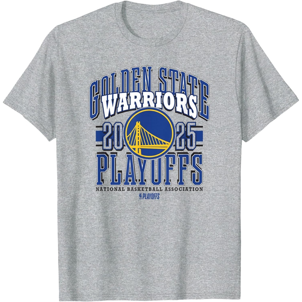 image:imageNBA Official Golden State Warriors 2025 Playoffs Showtime TShirtHeather Grey