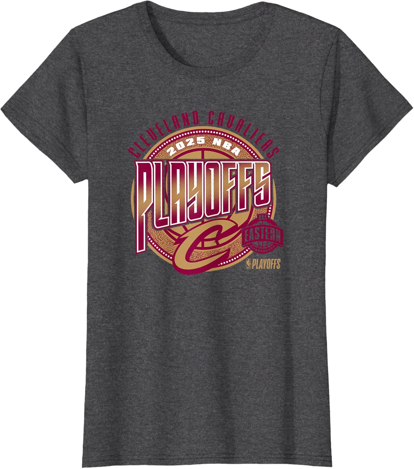 image:imageNBA Official Cleveland Cavaliers 2025 Playoffs Game Day TShirtDark Heather Grey