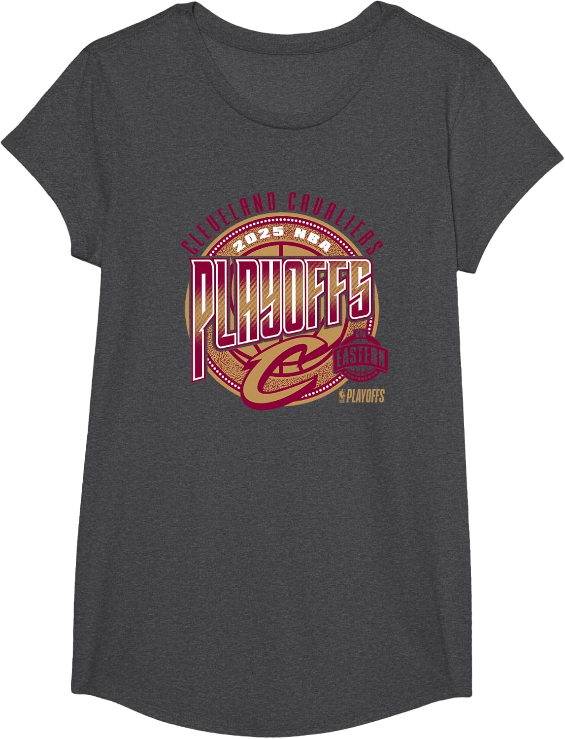 image:imageNBA Official Cleveland Cavaliers 2025 Playoffs Game Day TShirtDark Heather Grey