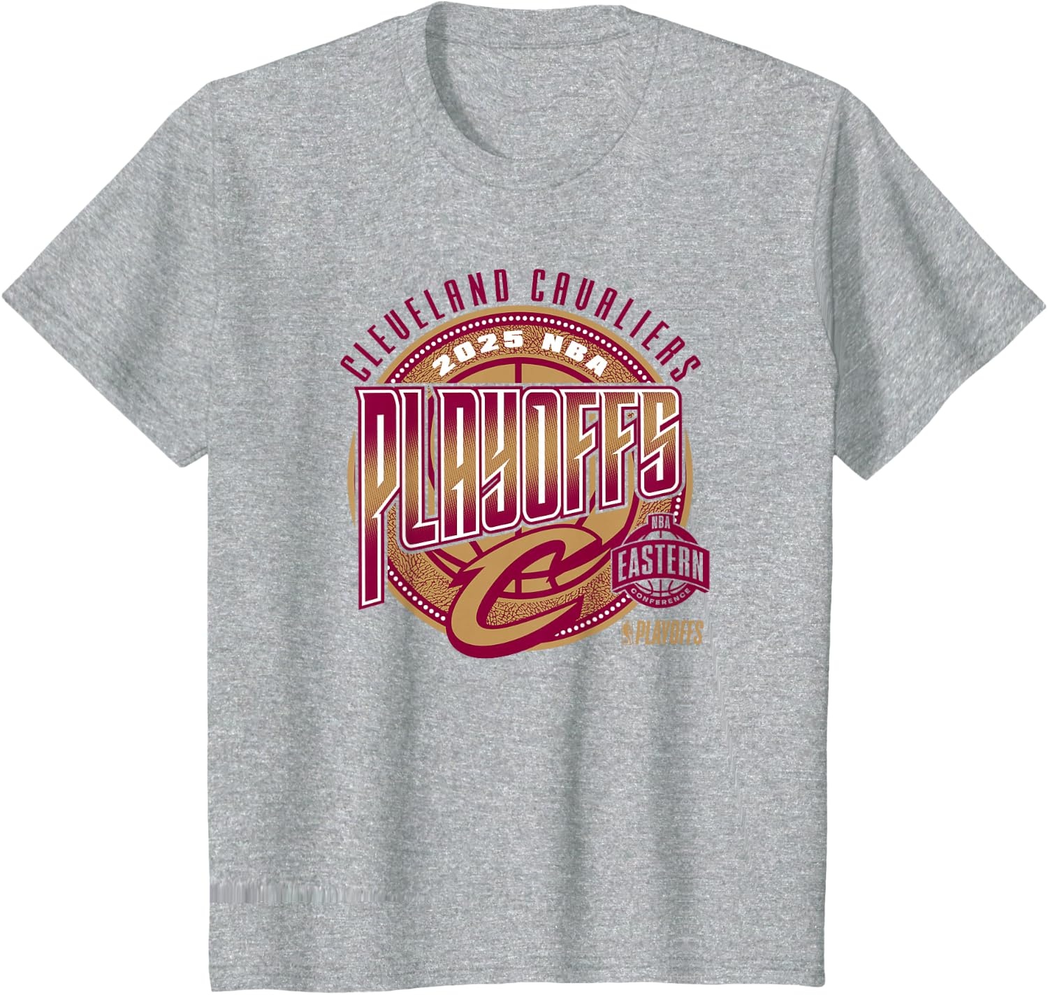 image:imageNBA Official Cleveland Cavaliers 2025 Playoffs Game Day TShirtHeather Grey