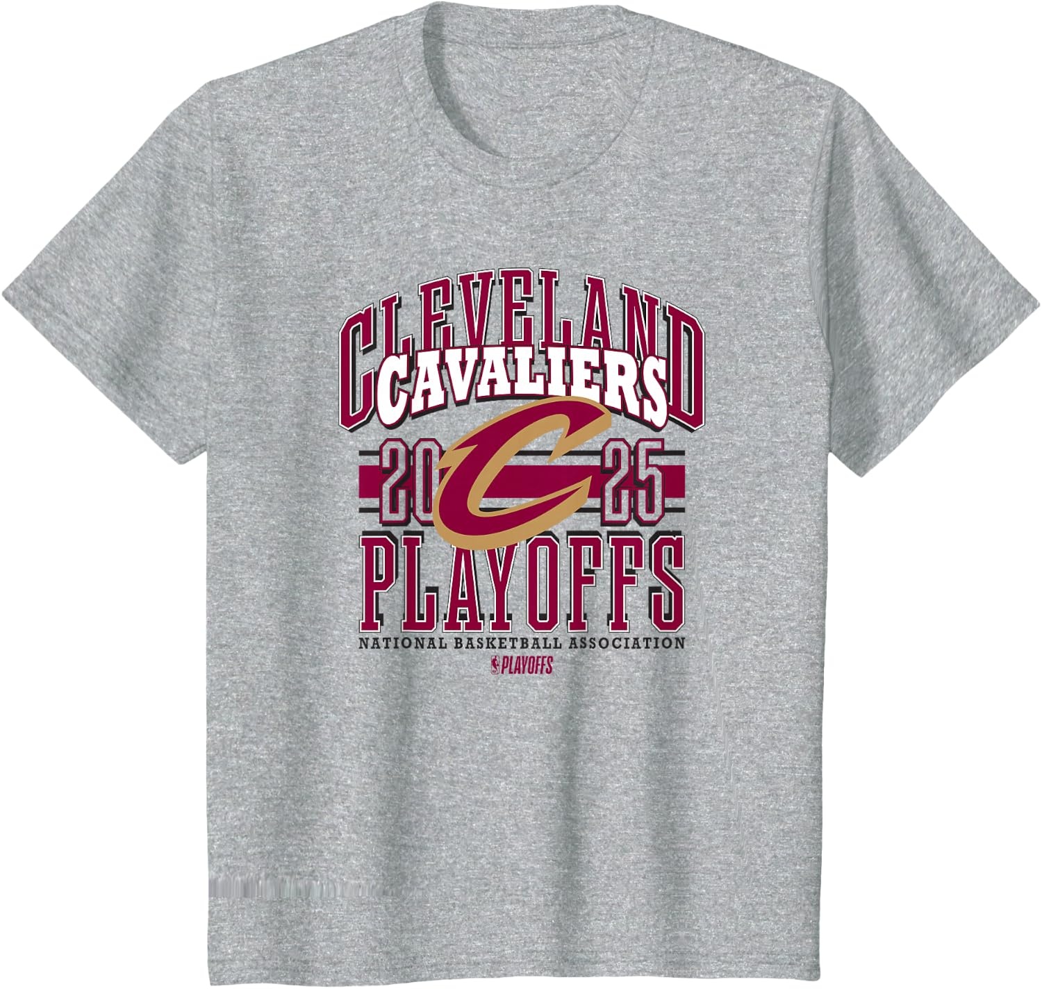 image:imageNBA Official Cleveland Cavaliers 2025 Playoffs Showtime TShirtHeather Grey