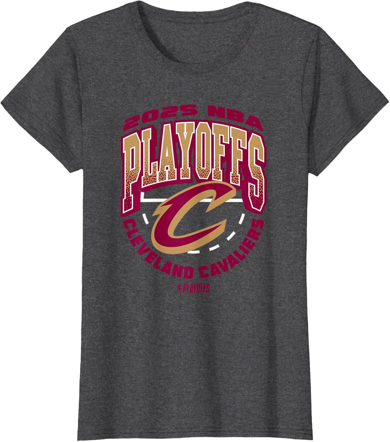 image:imageNBA Official Cleveland Cavaliers Exclusive 2025 Playoffs TShirtDark Heather Grey