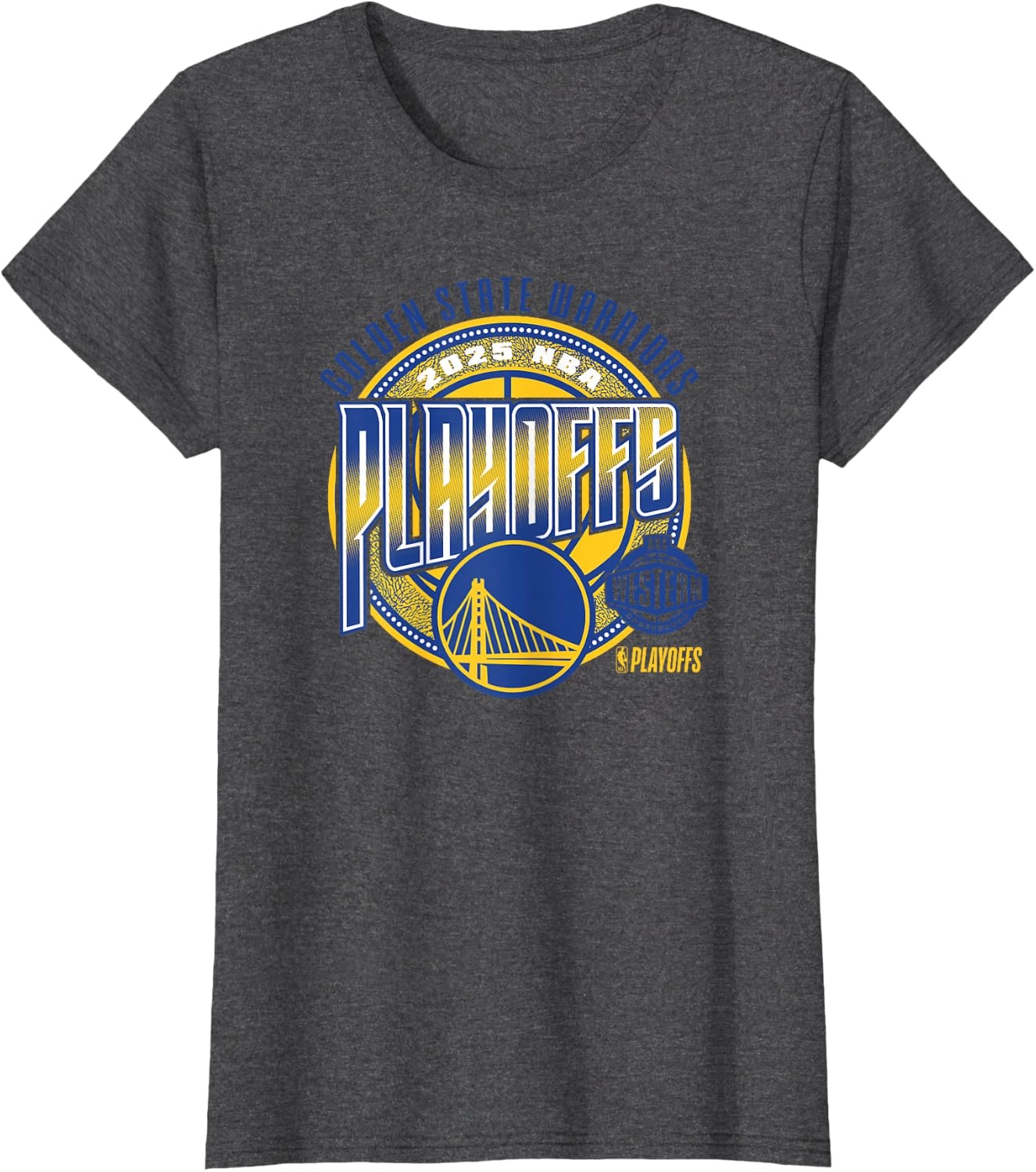 image:imageNBA Official Golden State Warriors 2025 Playoffs Game Day TShirtDark Heather Grey