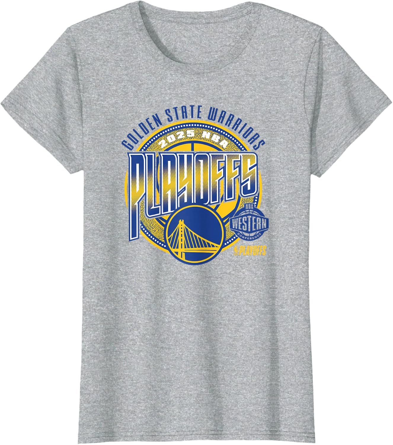 image:imageNBA Official Golden State Warriors 2025 Playoffs Game Day TShirtHeather Grey