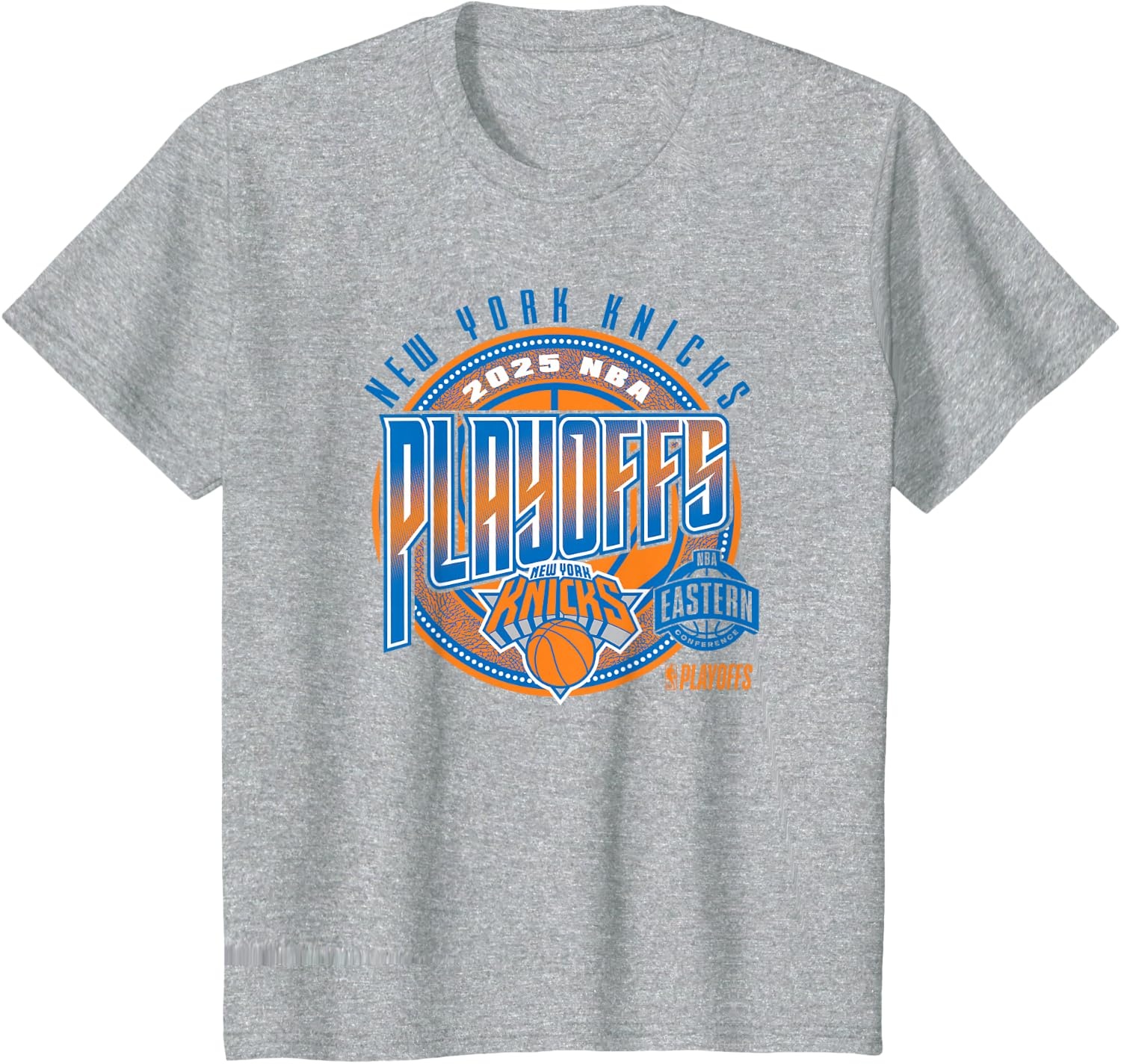 image:imageNBA Official New York Knicks 2025 Playoffs Game Day TShirtHeather Grey