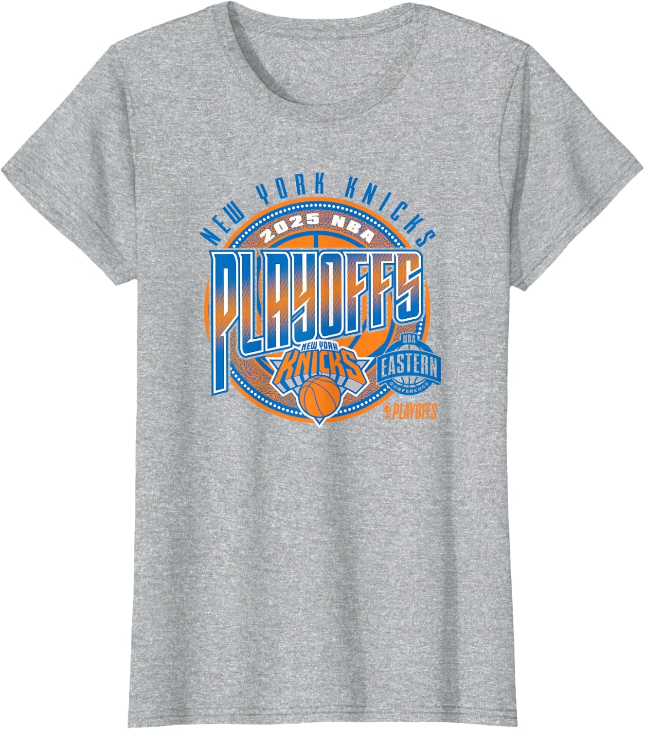 image:imageNBA Official New York Knicks 2025 Playoffs Game Day TShirtHeather Grey