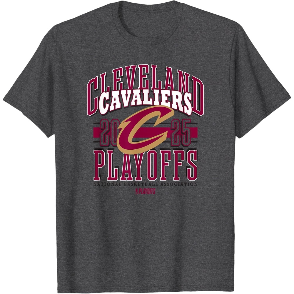 image:imageNBA Official Cleveland Cavaliers 2025 Playoffs Showtime TShirtDark Heather Grey