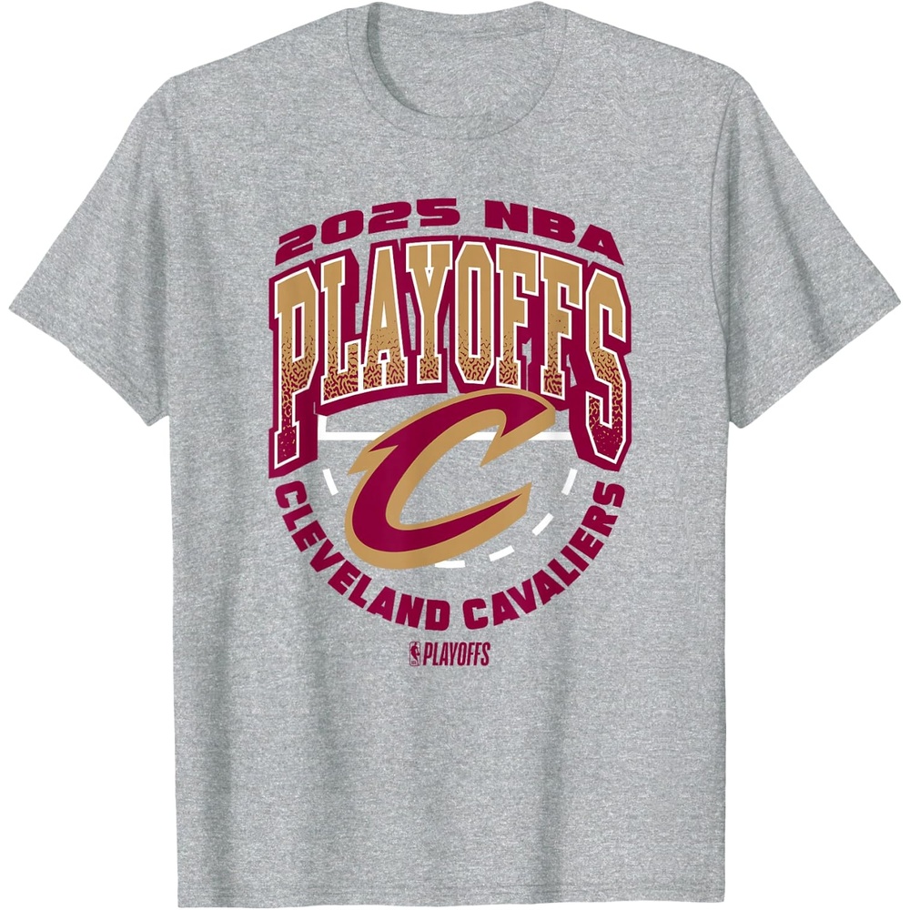 image:imageNBA Official Cleveland Cavaliers Exclusive 2025 Playoffs TShirtHeather Grey