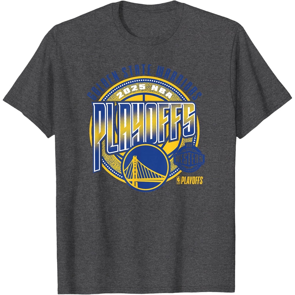image:imageNBA Official Golden State Warriors 2025 Playoffs Game Day TShirtDark Heather Grey