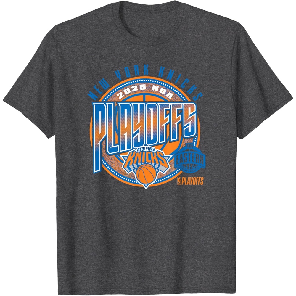 image:imageNBA Official New York Knicks 2025 Playoffs Game Day TShirtDark Heather Grey