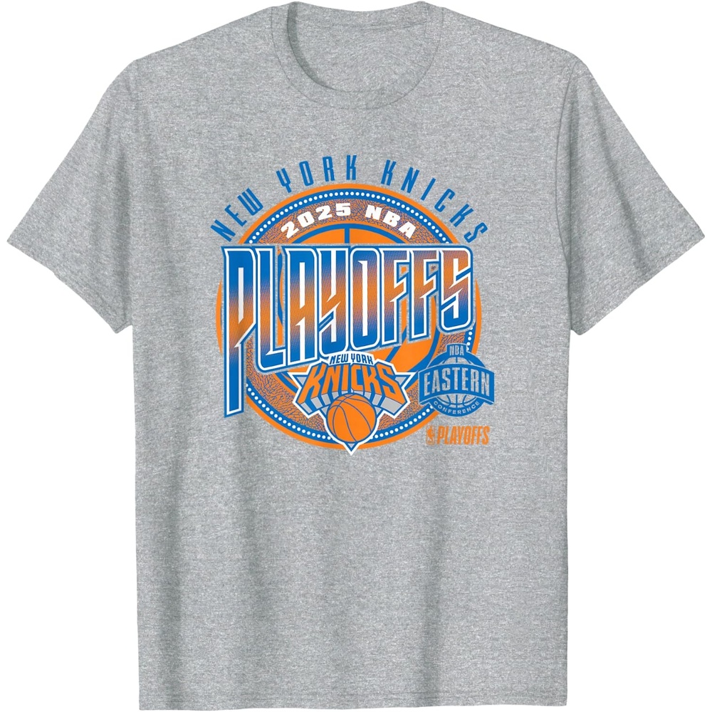 image:imageNBA Official New York Knicks 2025 Playoffs Game Day TShirtHeather Grey