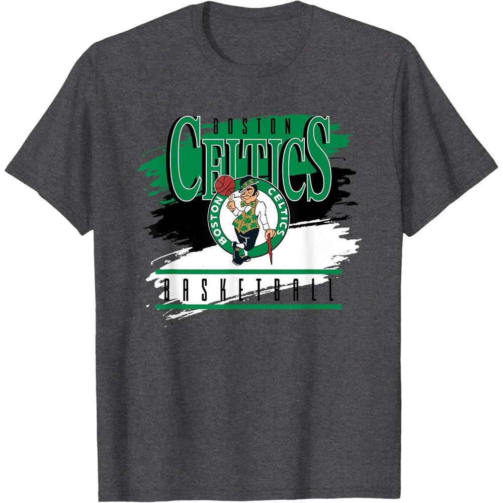 image:imageNBA Official Boston Celtics Spilled Paint TShirtDark Heather Grey