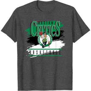 NBA Official Boston Celtics Spilled Paint T-Shirt(Dark Heather Grey)