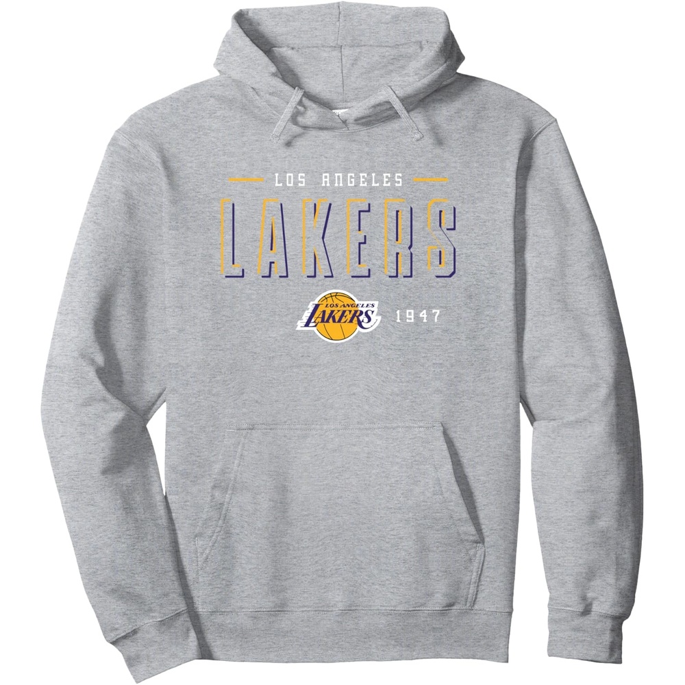 image:imageNBA Official Los Angeles Lakers Half Moon Pullover HoodieHeather Grey